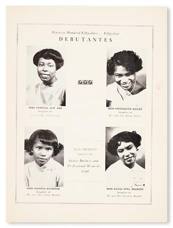 (SOCIETY.) BIRMINGHAM, ALABAMA. Debutantes, Coming Out 1950; 1953; 1955; and 1957 (4 booklets).